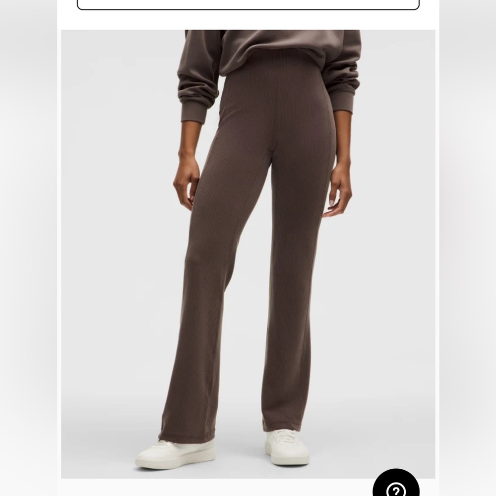 Lululemon softstreme High-Rise Ribbed Wide-Leg Pants — Brown